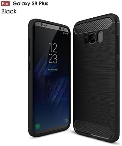 Galaxy S8+ Case,LJKEN [Slim Thin][Soft Rubber Protection][Shock Resistant][Carbon Fiber Design ] Cover for Samsung Galaxy S8 Plus 2017 - Black