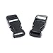 Craft County 5 Pack - Flat Plastic Buckles for Paracord Bracelets, Dog Harnesses, bag Straps, and Webbing - Black - 1 Inch