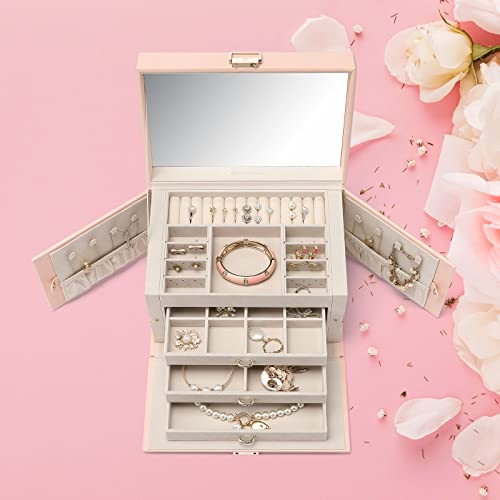 Vlando Jewelry Box Organzier Large Jewelry Boxes, PU Leather