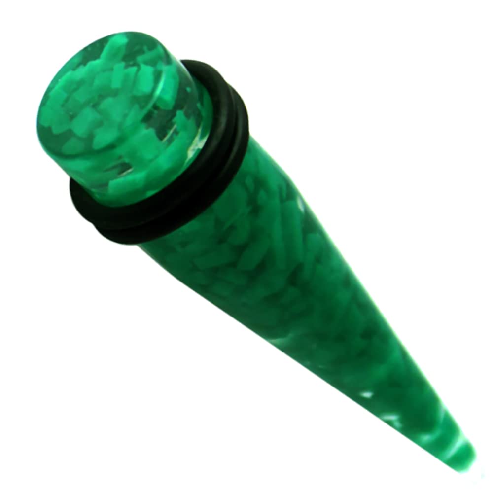 AZARIO LONDON 16MM Green Jelly UV Acrylic Straight Taper Stretcher Expander Gauge Ear Plug Piercing - Sold by Piece