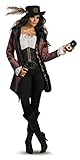 Disguise Women's Disney Pirates Of The Caribbean Angelica Prestige Costume, Black/White/Burgandy/Gold, Medium