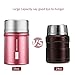 LuenHego Insulated Food Jar Wide Mouth for Hot Food, 26 oz with Spoon Stainless Steel Lunch Container,Leak Proof Double Wall Vacuum Insulated Soup Container for Ice Snack-Rose Gold