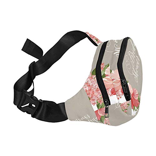 YOLIYANA Bridal Shower Decorations Economic Fanny Pack,Lilacs Orchids with Leaves Corne