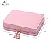 JL LELADY JEWELRY Small Jewelry Box Travel Jewelry Case Portable Faux Leather Jewelry Boxes Ring Box Earring Holder with Mirror for Women Girls (Pink)