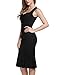 ANGVNS Women Ruffle Hem Bodycon Sleeveless Vintage 50s Fishtail Party Dress with Belt