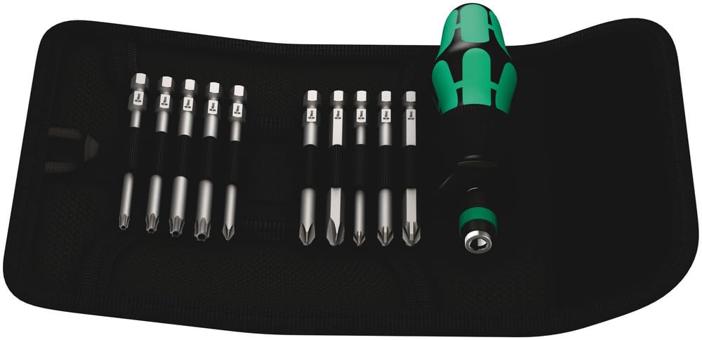Wera Kraftform Komapkt 41 Bitholding Screwdriver Set, with bits in pouch, PH/PZ/TXBO, 11PC, 05059299001