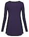 Laksmi Crew Neck Tops, Autumn Long Sleeve Knit Chiffon Patchwork Loose Fashion Office Wear Tunic Tops,Dark Violet XX-Large