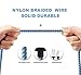 Elktry, iPhone Charger Cable 2Pack 6FT Durable Nylon Braided Sync Wire Fast Lightning Charging Data Transfer Cord for iPhone7 7plus 6 6s 6plus 6splus SE 5s 5c 7 iPad Pro Air iPod (White Blue)
