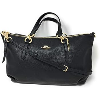 Amazon COACH F30565 ALLY SATCHEL Black Light Gold Shoes