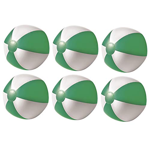 noTrash2003 Set of 6 Inflatable Beach Balls Beach Balls Beachball Holiday Beach Beach Pool (Grün)