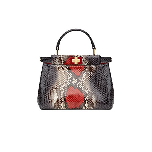 .Fendi.Mini Peekaboo Python Handbag