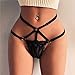 Women's Black Charming Thong Lingerie Lace G-String T-Back Panties Strappy Body Harness Panties (Black, X-Large)