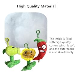 BASHERISE 3 PCS PVZ Plant Plush Zombies Keychain