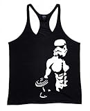 Stormtrooper Star Wars Men's Workout Tank Top Stringer Shirt Gold's Gym XLarge Black