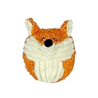 HuggleHounds Plush, Durable Squooshie Foxy Ball, Orange