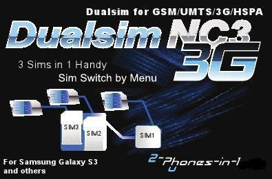 NC3 Triple Sim Dualsim Card for Samsung Galaxy S3