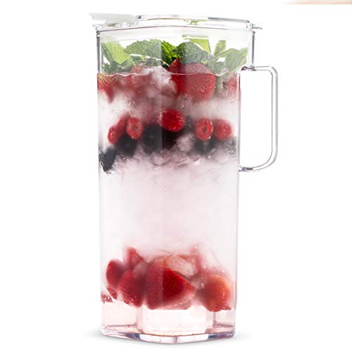 Komax Tritan Plastic Water Pitcher with Lid BPAFree, Square Water