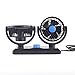 12V Electric Car Fan 360 Degree Rotatable 2 Speed Dual Head Car Auto Cooling Air Circulator Fan for Van SUV RV Boat Auto Vehicles