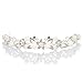 Wedding Headpieces for Bride - White Pearl Bridal Tiara Headband, Crystal Hair Accessories for Women