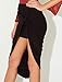 RubyK Womens Asymmetrical Banded Waist Wrap Cut Out Hi Low Maxi Skirt,Small,BLACK