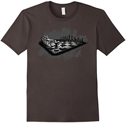 Mens Chess Board Gamers T Shirt Large Asphalt