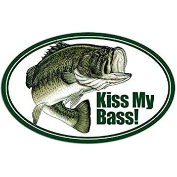 GHaynes Distributing MAGNET Oval Kiss My Bass Fishing Magnet(Largemouth fish decal) Size: 3 x 5 inch