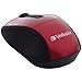 Verbatim 2.4G Wireless Mini Travel Optical Mouse with Nano Receiver for Mac and PC - Red