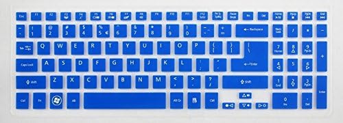 HYAIT 1Pcs Colorful Silicone Keyboard Protector Skin Cover for ACER Aspire M3-581T/PTG M5-581G/T V5-571G/PG V5-551G V5-531P SEMI-BLUE