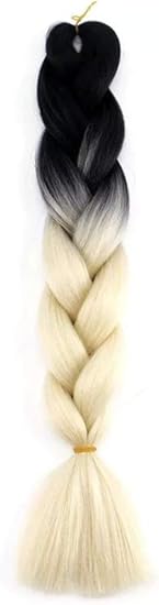 Amazon エクステ ブレイズ編み込みワッフル 100g グラデカラーブラックホワイト エクステンション 通販