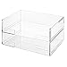 MyGift 2 Pack Clear Premium Acrylic Stacking Paper Tray, Desktop Accessories Tray Organizer, Stackable Documents, File Folder, Mail and Letter Trays for Home Office Dorm School Classroom