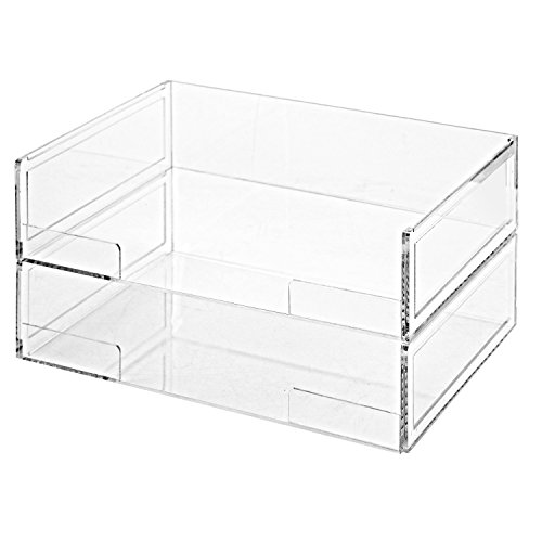 Deluxe Stacking Clear Acrylic Document Paper Trays, Desktop Organizer