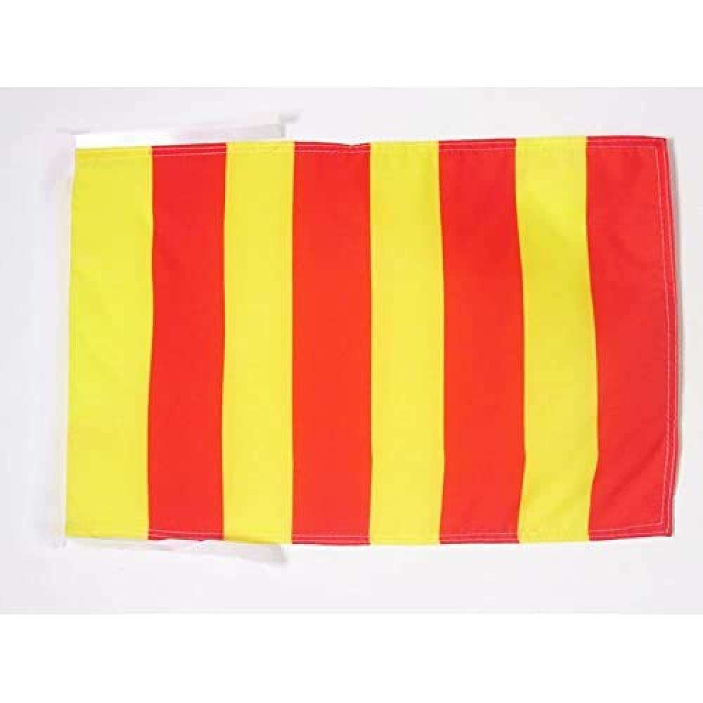 AZ FLAG - Red and Yellow Striped Flag - 18'' x 12'' - 100% Polyester race officer - Racing Small Banner with Two Cords - Fade Resistant - Vivid Colors - 18x12 in - 45x30 Cm — image 1