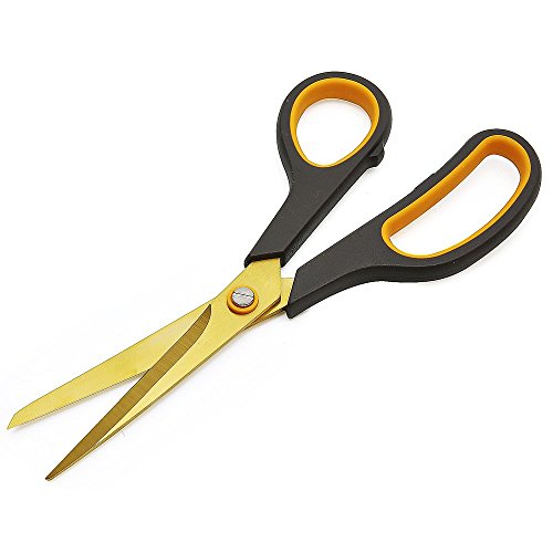 CCR Scissors 8 Inch Soft Comfort-Grip Handles Sharp Titanium Coating Blades, 4-Pack