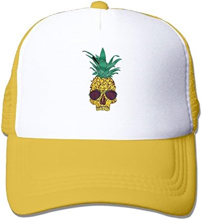 Pineapple Fruit Skull Head Adjustable Snapback Mesh Cap Trucker Hat For Man &amp; Woman