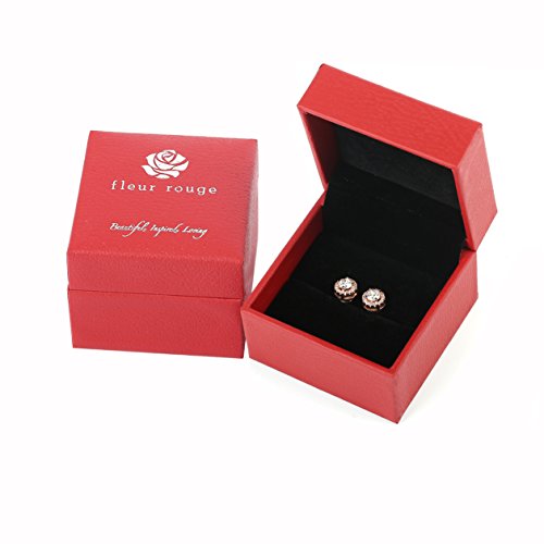 Halo CZ Stud Earrings - 18k Gold Plated Stunning Cubic Zirconia Sparkle Earrings for Women Girls.