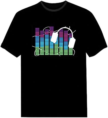 Adult Couple LED Flashing Audio Control T-Shirt Night Club Wear