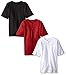 American Hawk Big Boys 3 Piece Pack Henley Shirt, Marled Dark Red/White/Black, 10/12