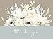 Wedding Thank You Cards, Bridal Shower, or All Occasion White Floral Thank You Card Assortment - 36 Note Card Boxed Set, Blank Inside with 38 White Envelopes - Made in the USA