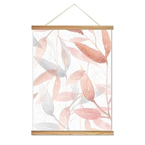 Hanging Poster NO Magnetic Wooden Framed, Colorful Leaves Fulfilled Home Wall Canvas Prints Decoration Ready to Hang - 18"x24" inches