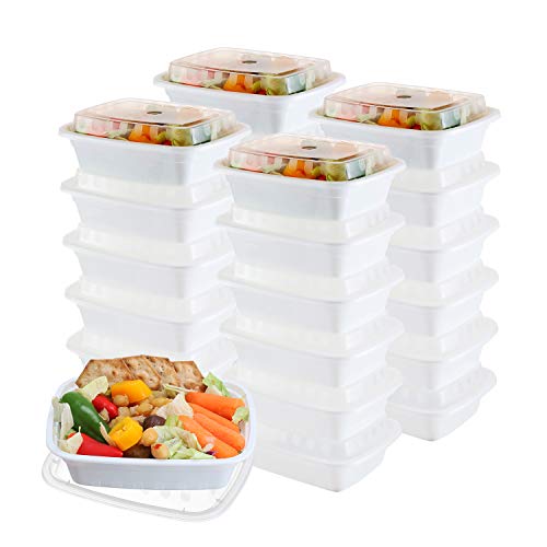 50-Pack meal prep Containers - Single 1 Compartment bowls with Lids Reusable food Storage Lunch Boxes – Bento Box, BPA-Free Food Grade – Microwave, Freezer & Dishwasher Safe – (12 Oz)