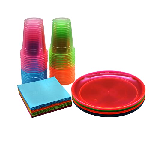 Party Essentials Party Supplies Set/Blacklight UV Glow in The Dark Kit, 9
