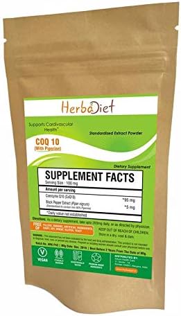 CoQ10 Coenzyme Q10 with Bioperine | High Absorption 200mg Powder | Antioxidant Heart Health Cellular Energy Blood Pressure Supplement (1 Gram)