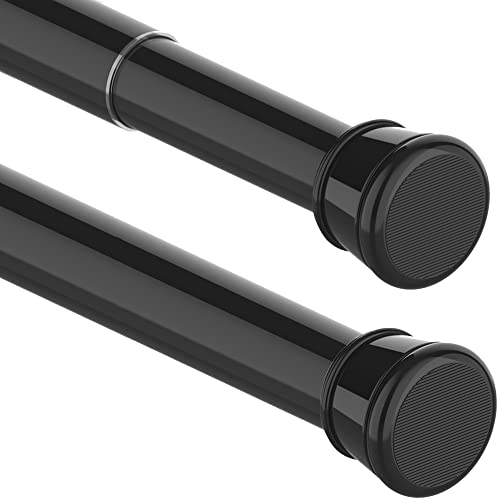 1 x Telescopic Curtain Pole No Drilling for Bathroom, Window, Wardrobe, 83-190 cm, Black (Diameter 25 mm)