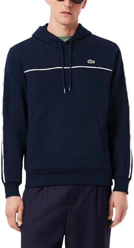 Lacoste Men's Contrast Crocodile Hoodie, Lapland, XX-Small at