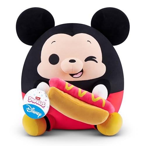 Snackles Disney 14-inch Plush Mickey&Hot Dog (MICKEY) by ZURU, Plush with Snack Accessory