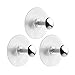 InterDesign Gia Bathroom Shower Plastic Suction Cup Hooks for Loofah, Washcloth, Brush - Pack of 3, Chrome