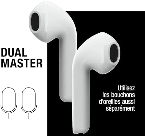 Twins Core Écouteurs Intra-Auriculaires Bluetooth sans Fil avec Assistant Vocal, contrôle Tactile et Microphone intégré, 30 Heures D'Autonomie (Ice Grey)