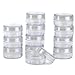 Paylak 12 Storage Round Clear Container with Screw Lids for Small Items Organizer 1.5 inches