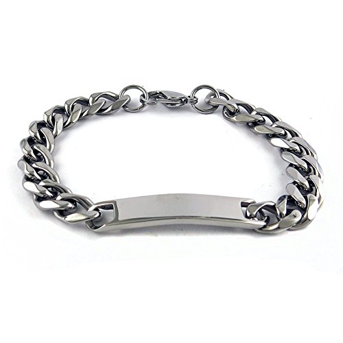 Mens stainless steel chucnky link id cuban curb chain biker brace…