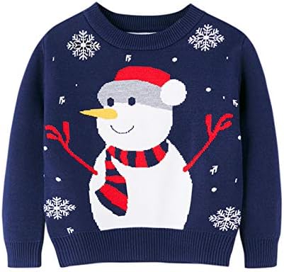 キッズ服 セーター 雪だるま 柄 ニット トップス 長袖 暖かい プルオーバー 男の子 女の子 トレーナー 子供服 かわいい 丸い襟 パーカー 秋物 冬服 韓国 おしゃれ 上着 ベビー服 秋冬 子ども 服 普段着 クリスマス 新年 誕生日祝い